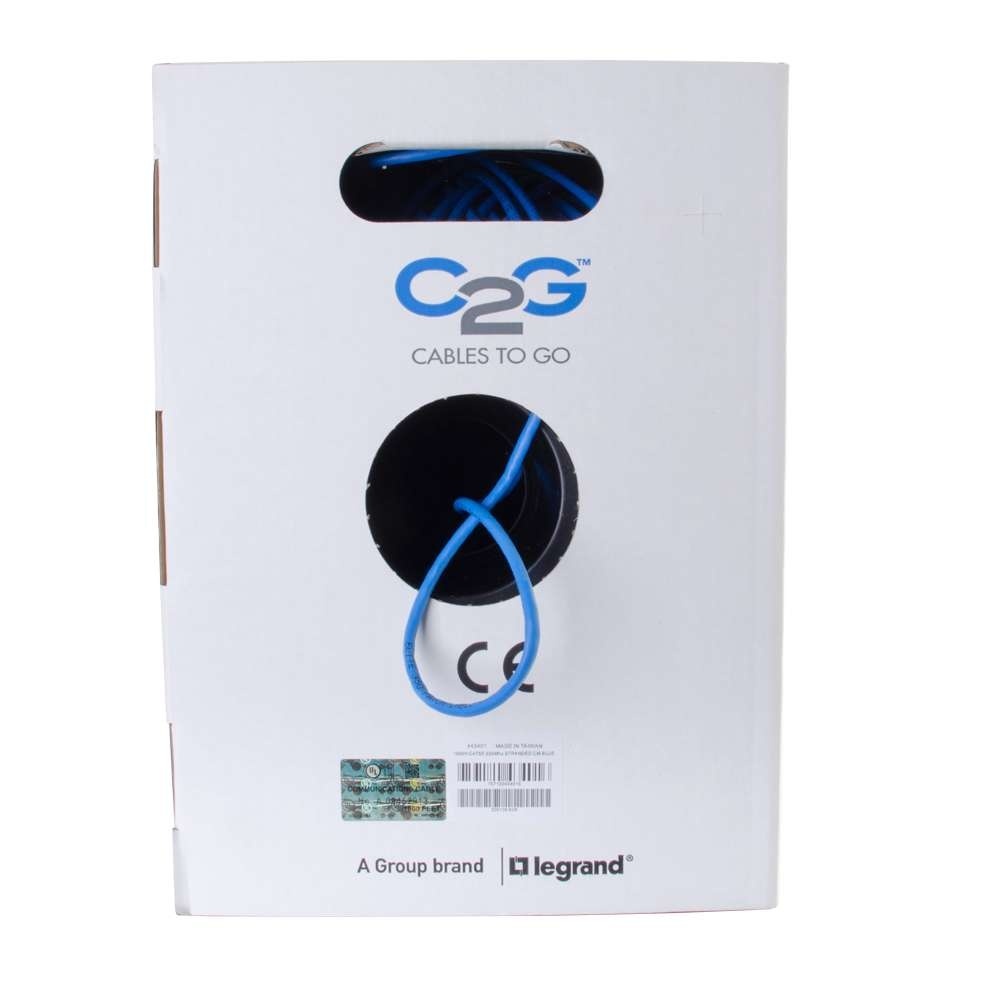 Cat5e Bulk Unshielded (UTP) Ethernet Network Cable with Stranded Conductors - In-Wall CM-Rated - Blue