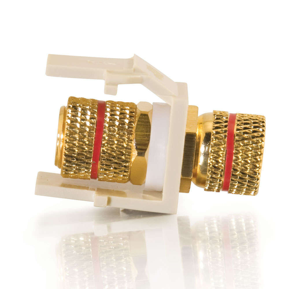 Snap-In Red Banana Jack F/F Keystone Insert Module - Ivory