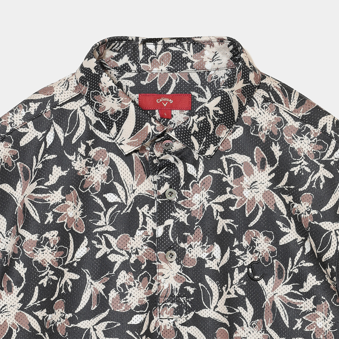 かざあなメッシュフラワープリントシャツ (MENS)
