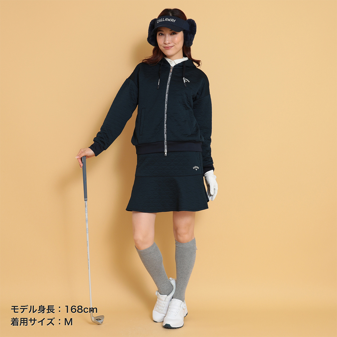 キルトスウェットフルジップパーカー (WOMENS)