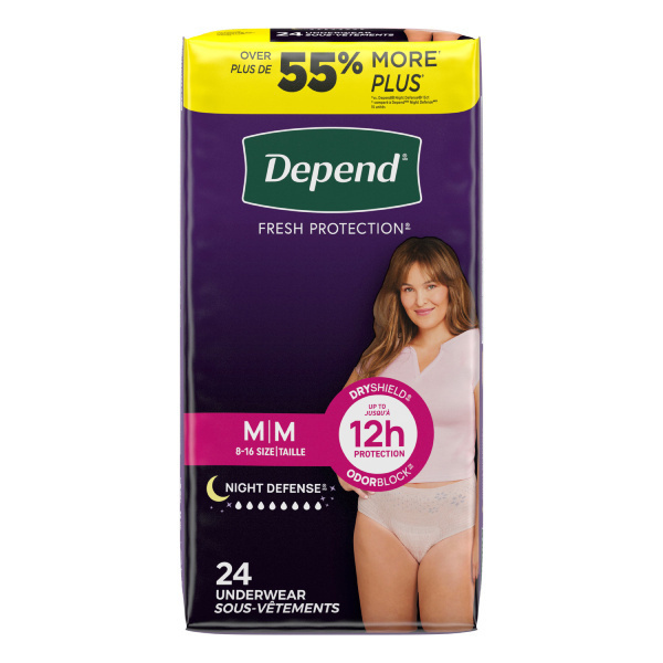 Depend Night Defense Underwear for Women, Medium - 48/case (DENDUWM Health & Beauty Health Care Incontinence Aids) photo