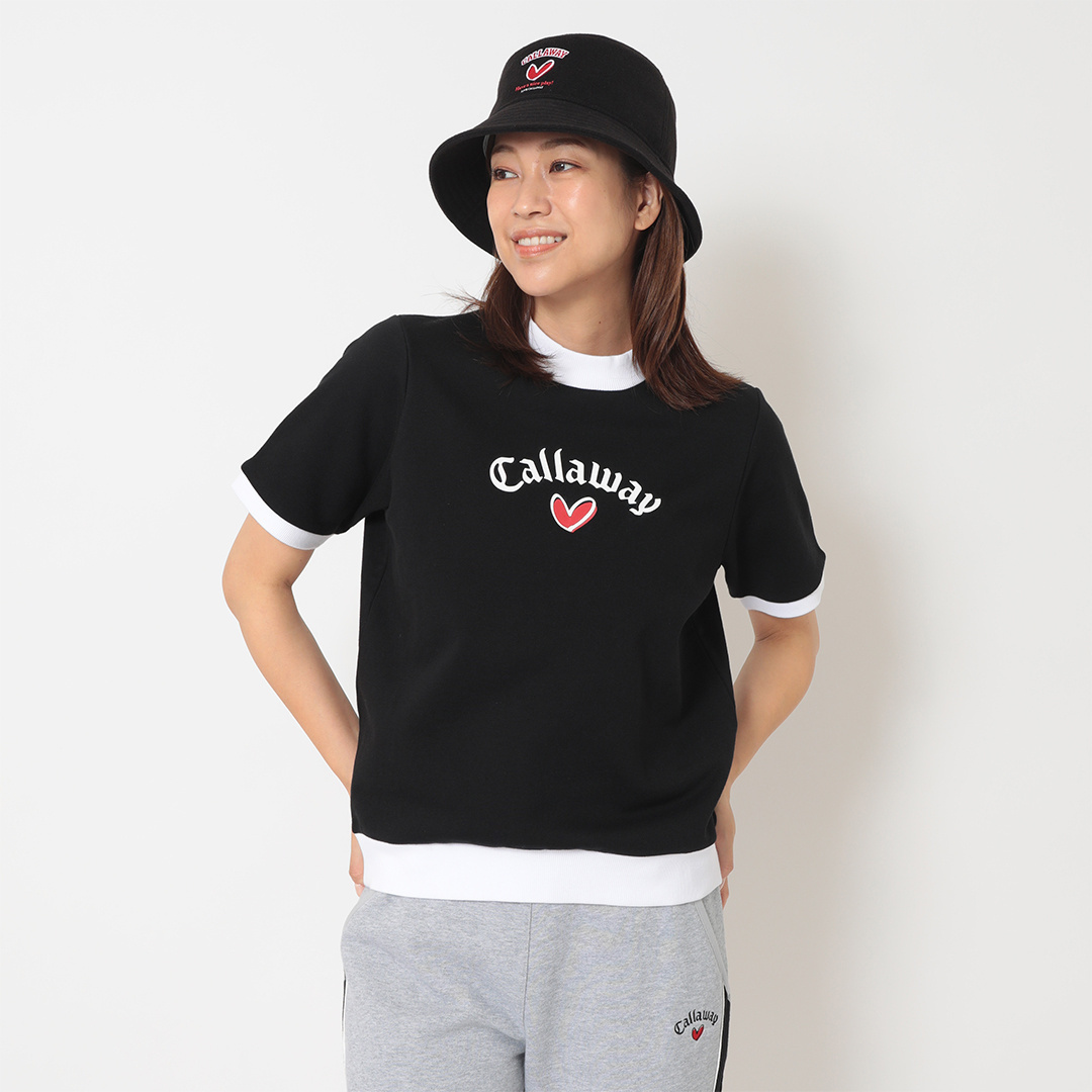 値下げ！キャロウェイ　Callaway 半袖スウェット オンライン限定】ラブキャロウェイ半袖スウェットプルオーバー