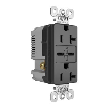 Product image for PAS TR20USBCC6BK 20A 125V TR REC +