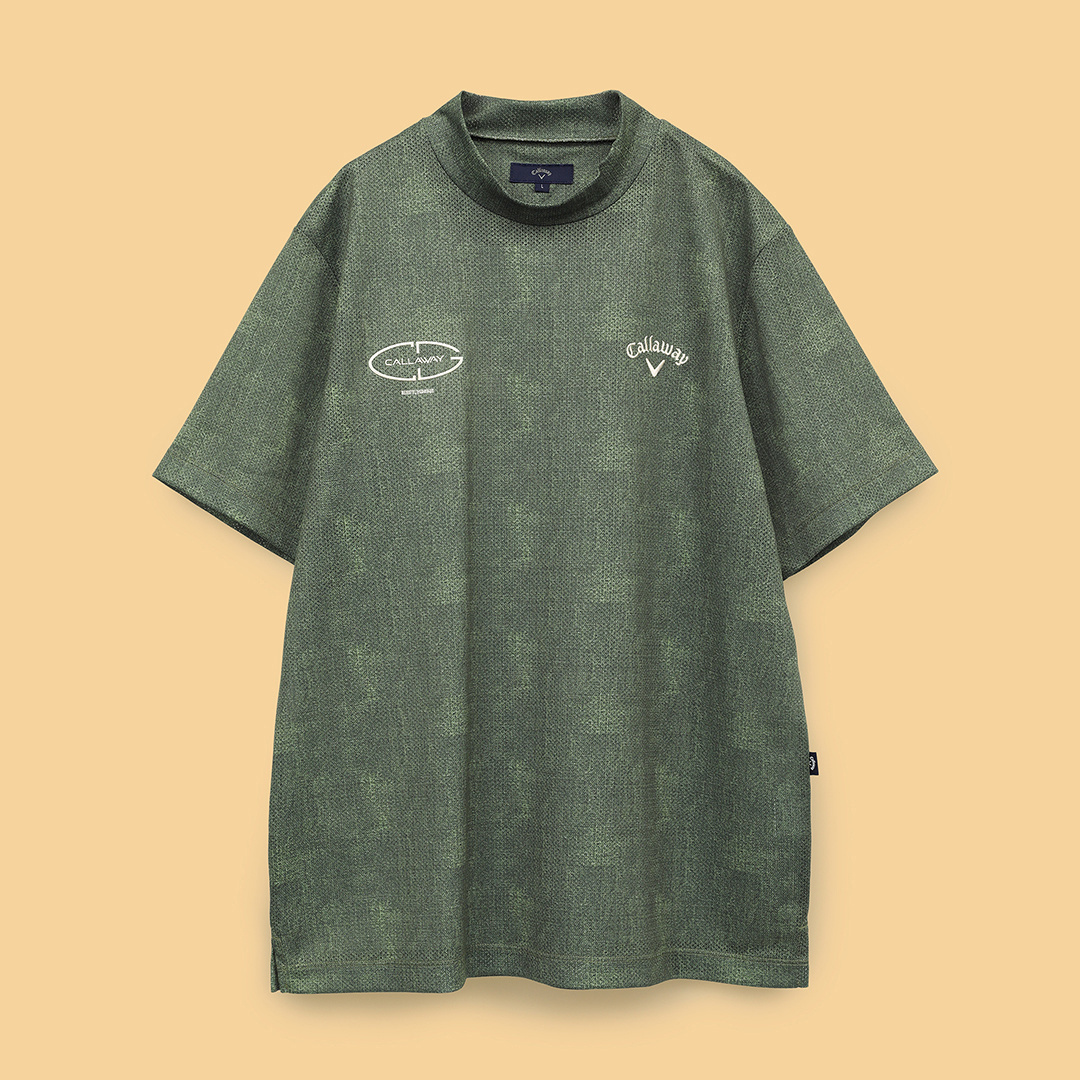 DECEMBERAY メッシュモックネック Callaway キャロウェイ かざあなメッシュ メランジプリント モック