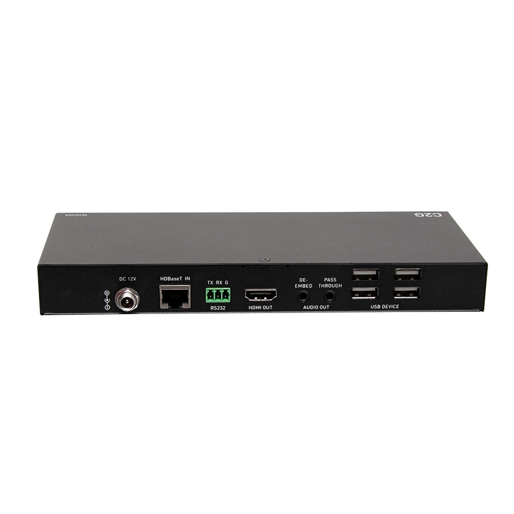 HDMI HDBaseT + USB-C, 3.5mm, and USB-A to B over Cat Extender Dual Gang Wall Plate Transmitter to Box Receiver - 4K 60Hz