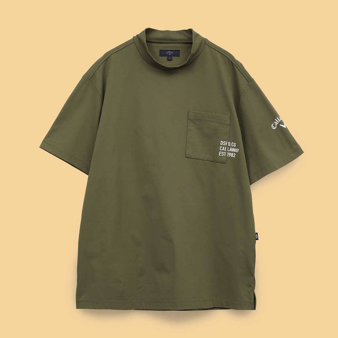 3℃裏クール天竺モックネックシャツ (MENS)