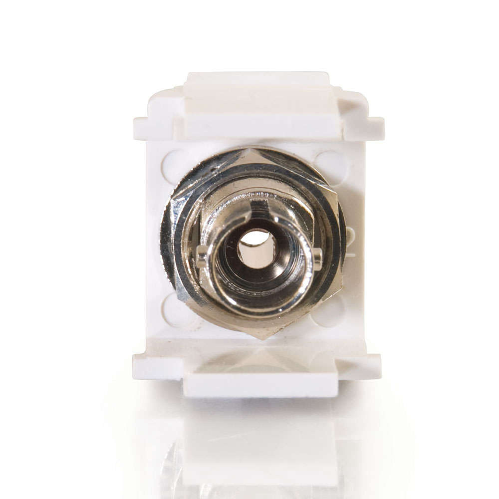 Snap-In ST Fiber Optic F/F Keystone Insert Module - Ivory