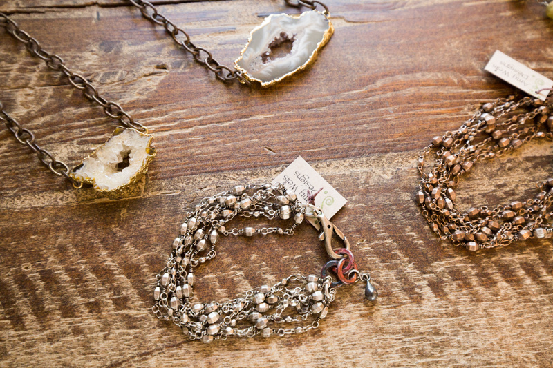Amy's pieces are reasonably priced, with bracelets starting at $48 and necklaces starting at $68. Amy's pieces are reasonably priced, with bracelets starting at $48 and necklaces starting at $68.