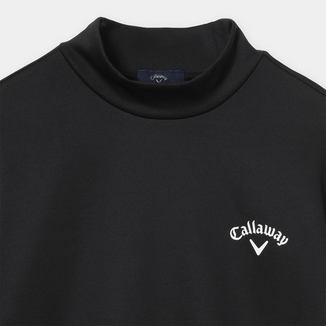 ダブルニット裏起毛モックネック長袖シャツ (MENS)