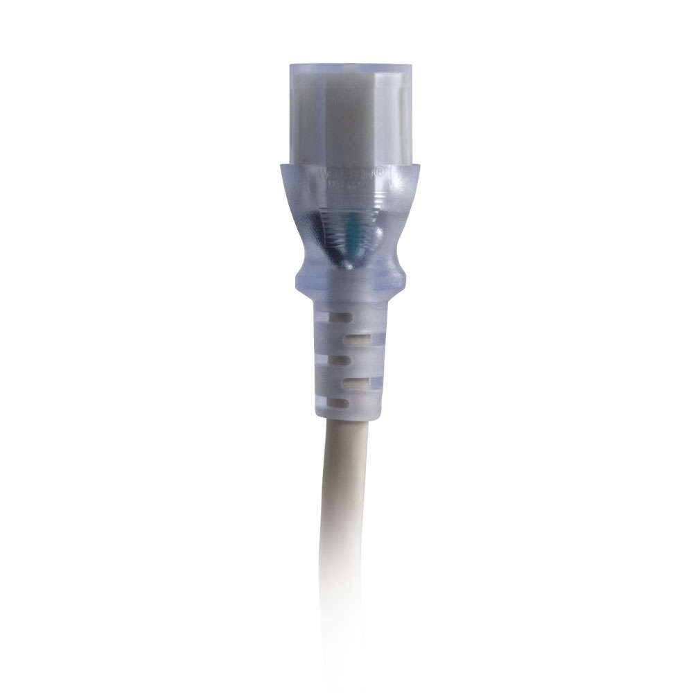 18 AWG Hospital Grade Power Cord (NEMA 5-15P to IEC320C13) - Gray with Clear Connectors (TAA)