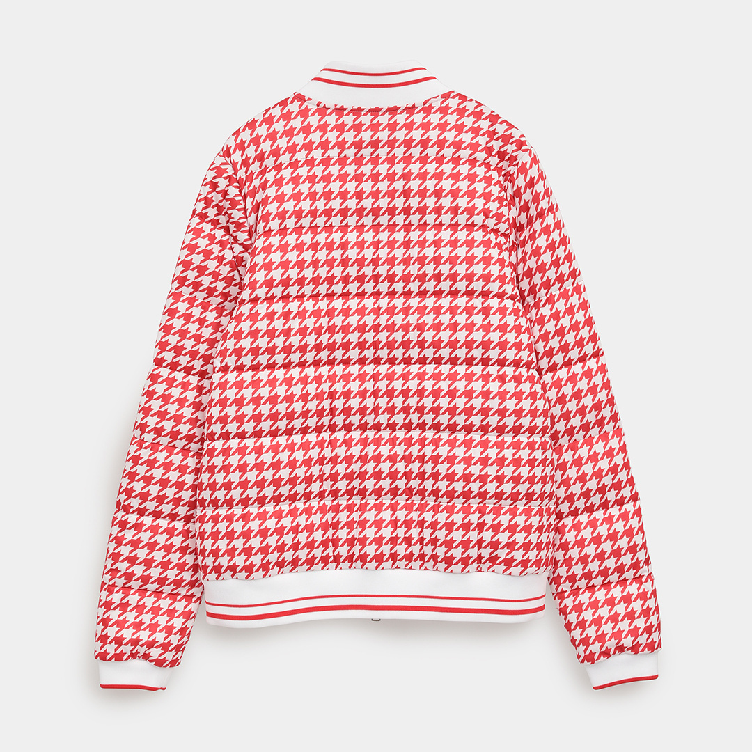 スターストレッチ千鳥プリント中綿ブルゾン (WOMENS)