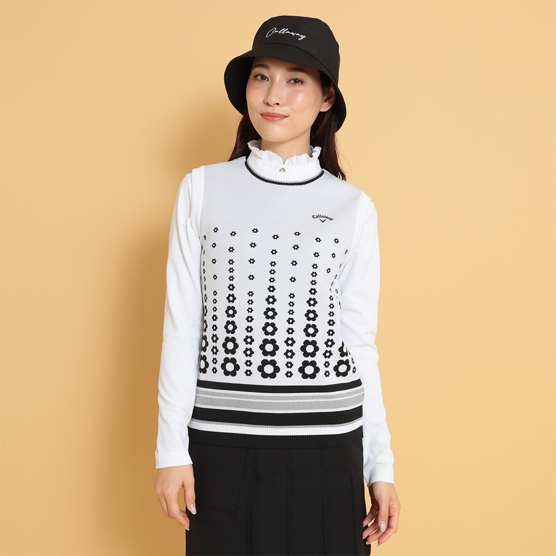 フラワージャカードニットベスト (WOMENS)