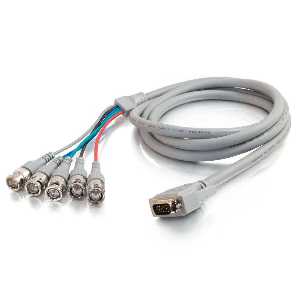 Premium HD15 Male to RGBHV (5-BNC) Male Video Cable