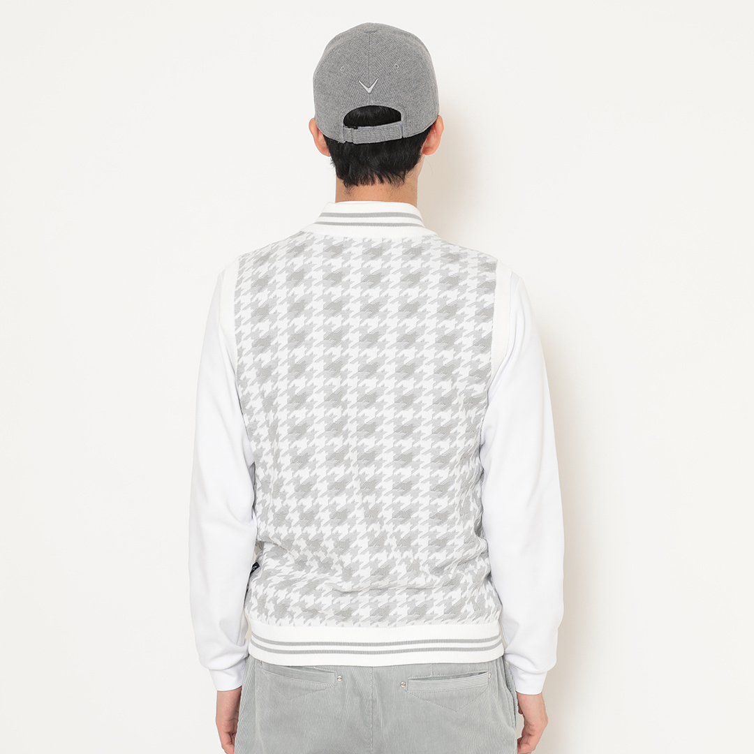 千鳥ジャカードフルジップニットベスト (MENS)