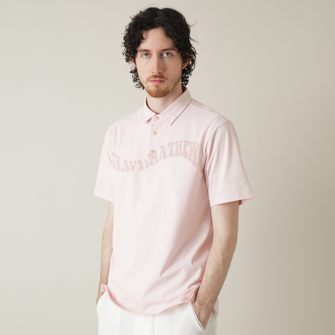 石川遼プロ着用】ウェーブロゴ プリント 半袖ポロ(MENS)