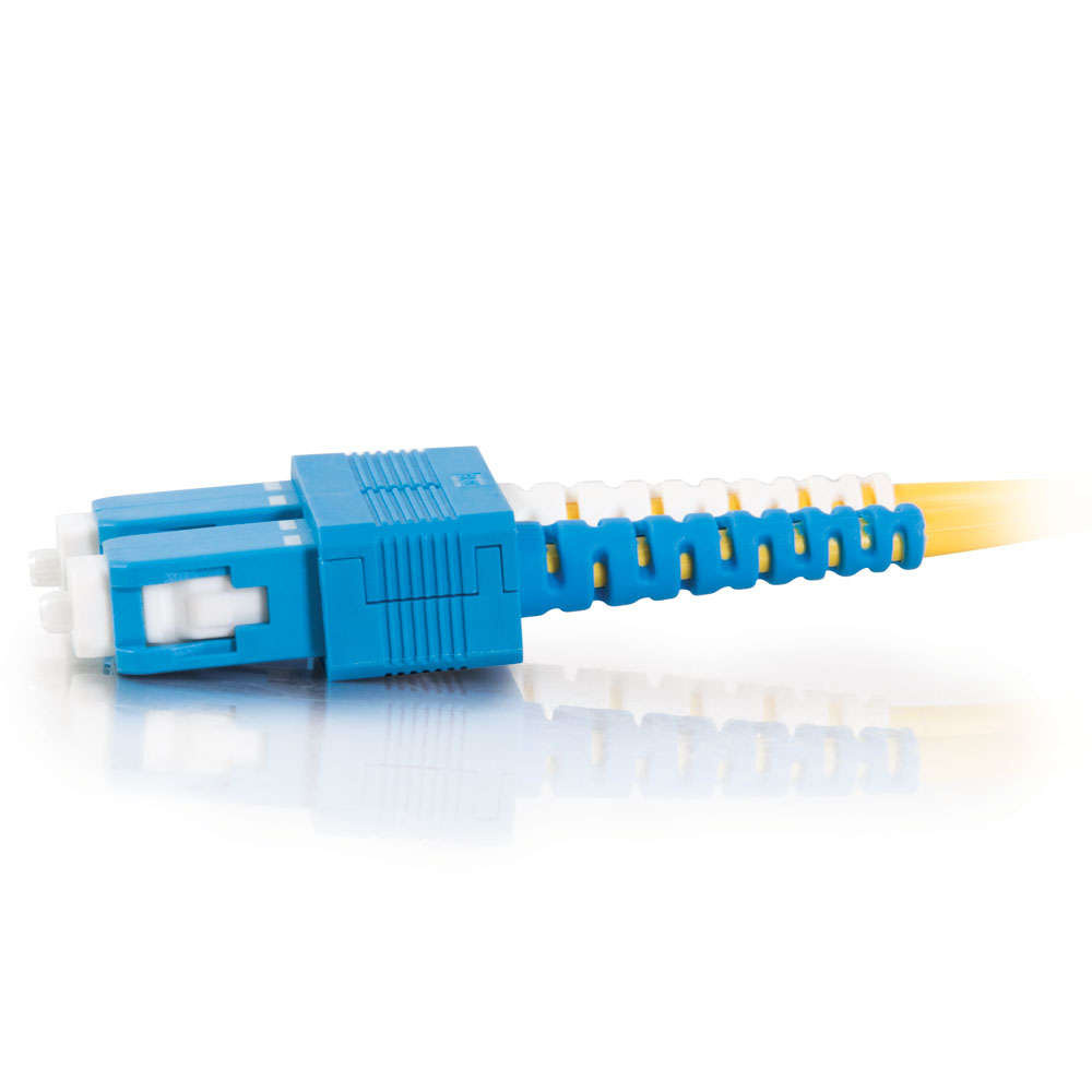 SC-SC 9/125 OS2 Duplex Single-Mode PVC Fiber Optic Cable (USA-Made) - Yellow