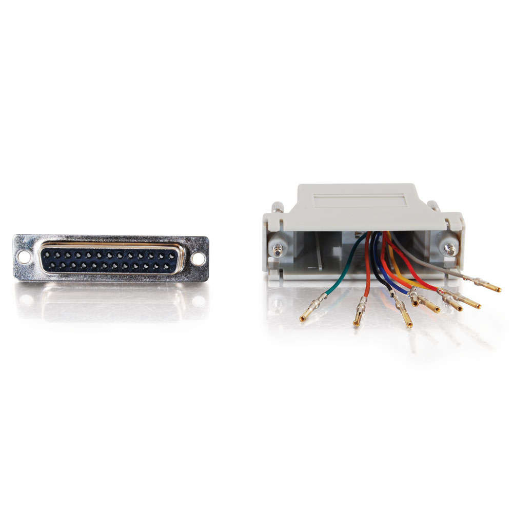 RJ45 to DB25 Female Modular Adapter - Black