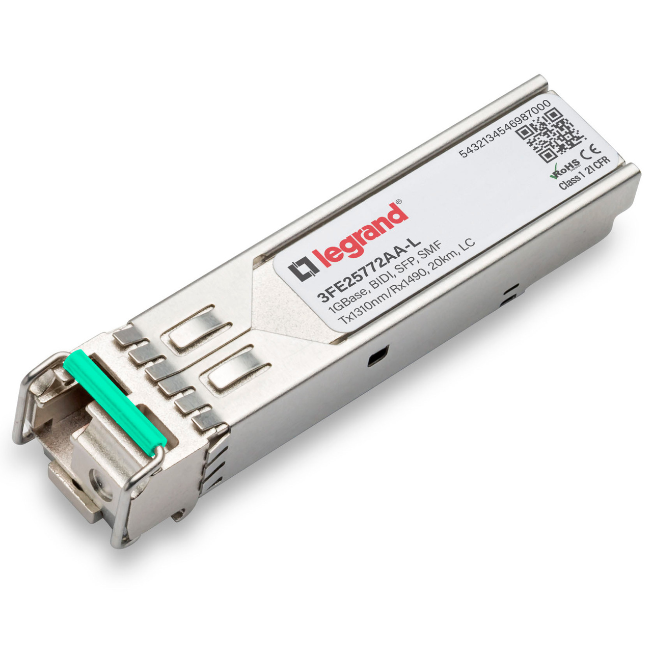 Nokia 3FE25772AA Compatible 1000BaseBX SFP Transceiver (SMF, Tx 1310nm Rx 1490nm, 20km, LC