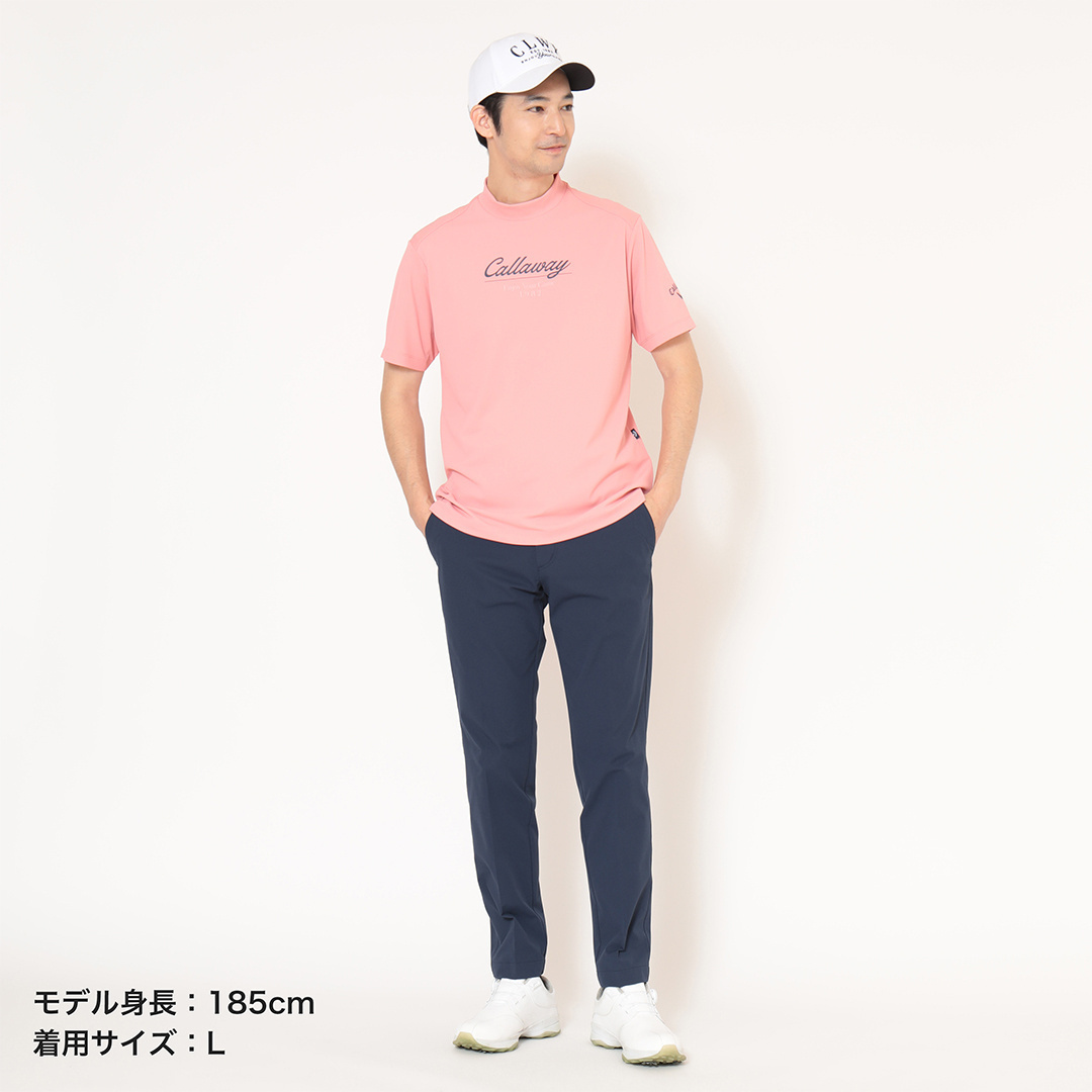 ミニカノコ半袖モックネックシャツ ※4Lサイズあり (MENS)