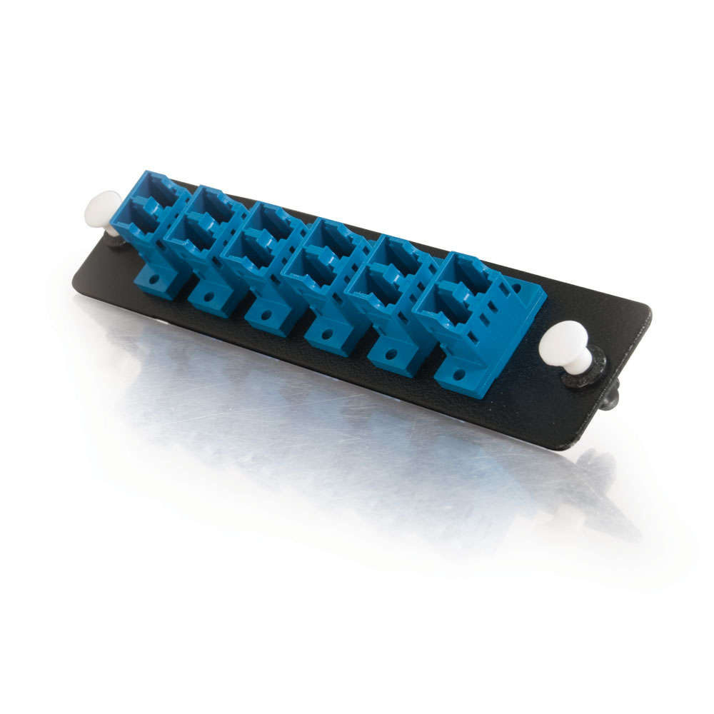 12-Strand LC Duplex Zirconia Insert Single-Mode, Blue Adapter Panel