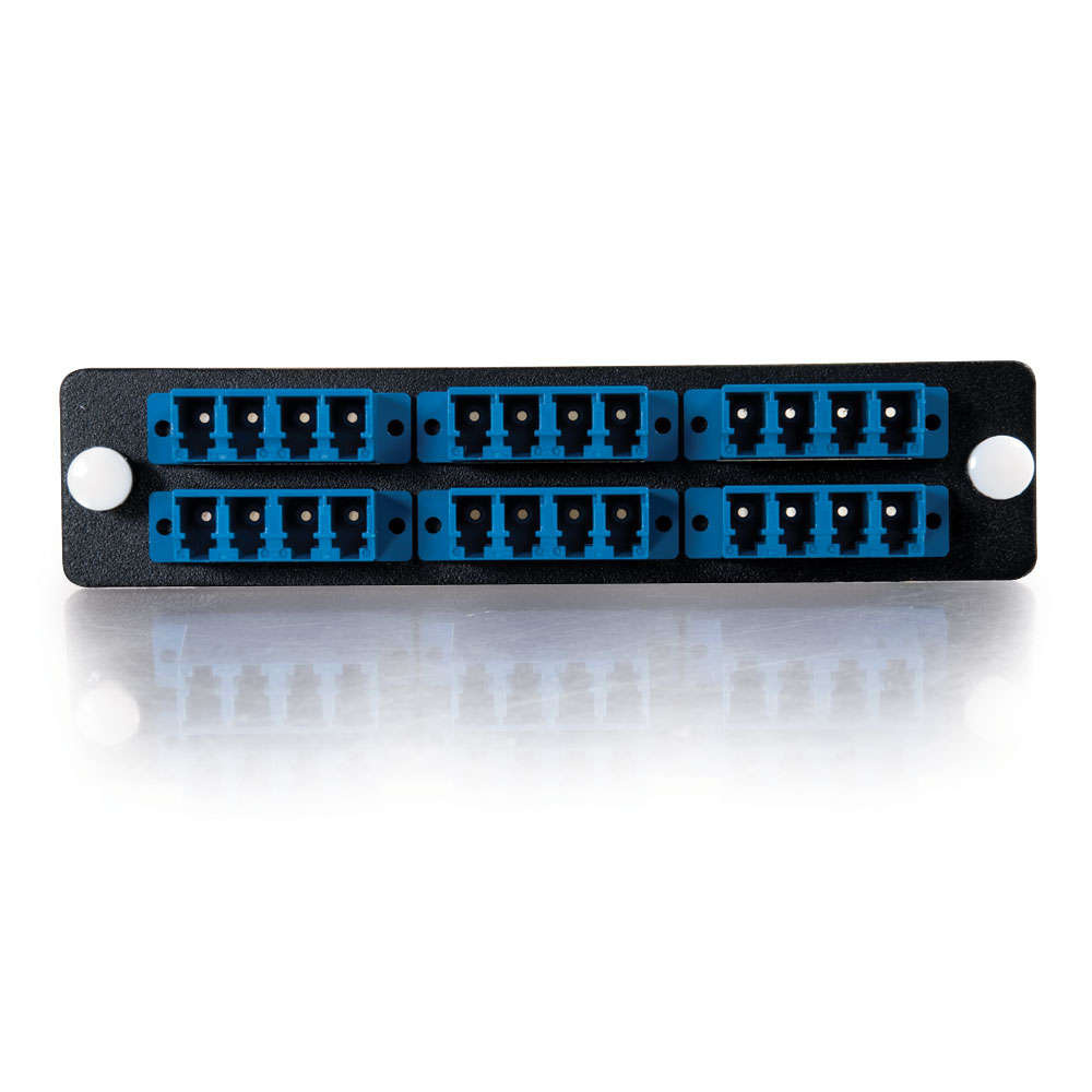24-Strand, LC Quad, PB Insert, Multimode/Single-Mode, Blue Adapter Panel