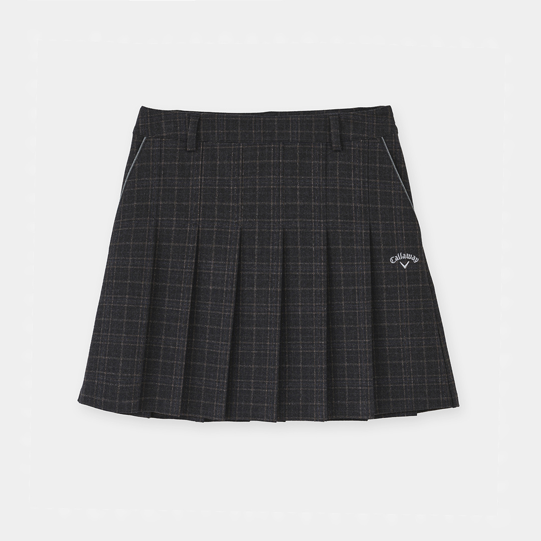 先染めチェックプリーツスカート (WOMENS)