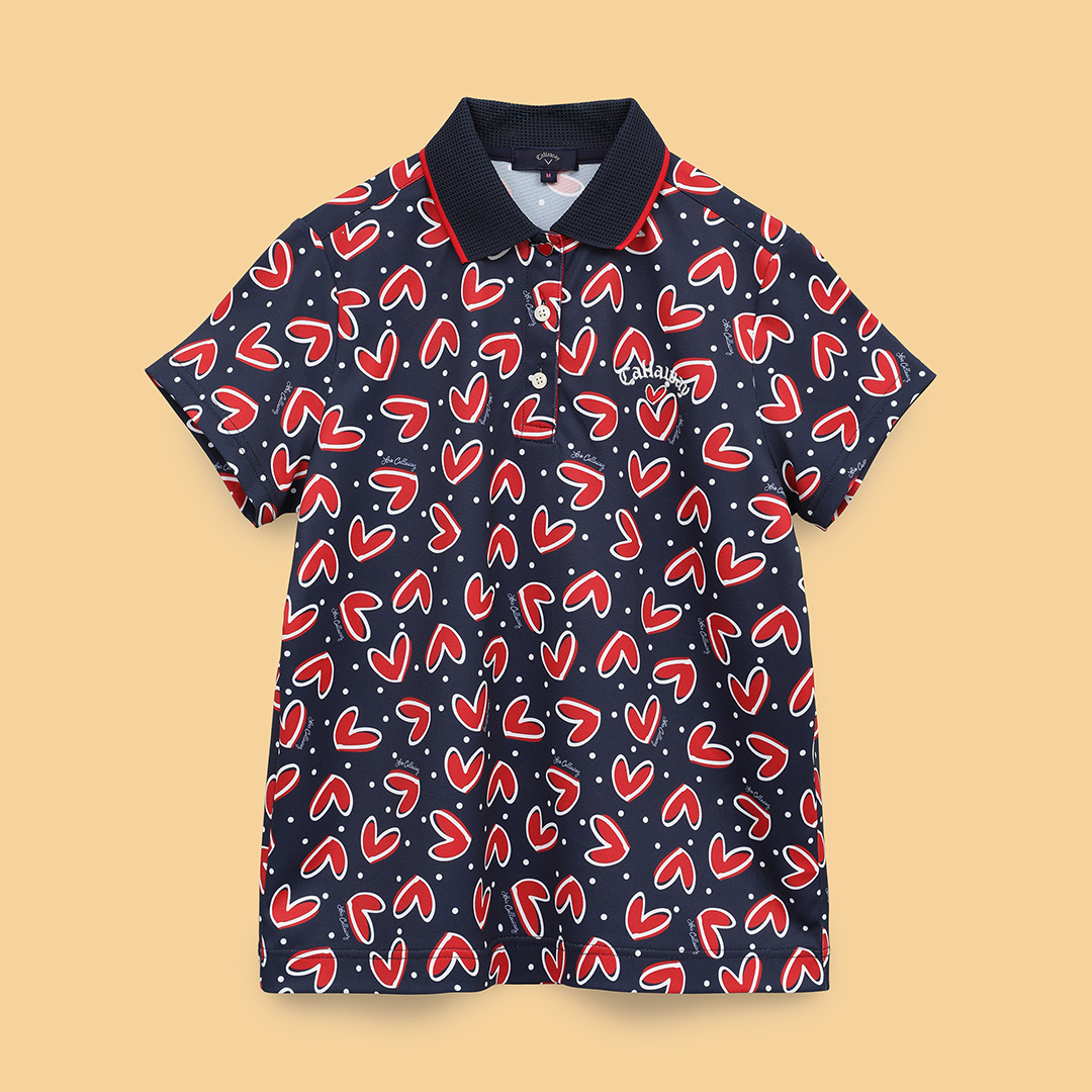 Callaway ☆ポロシャツ☆新品・未使用☆ CALLAWAY キャロウェイ 半袖ポロシャツ ボタンダウン ロゴ柄