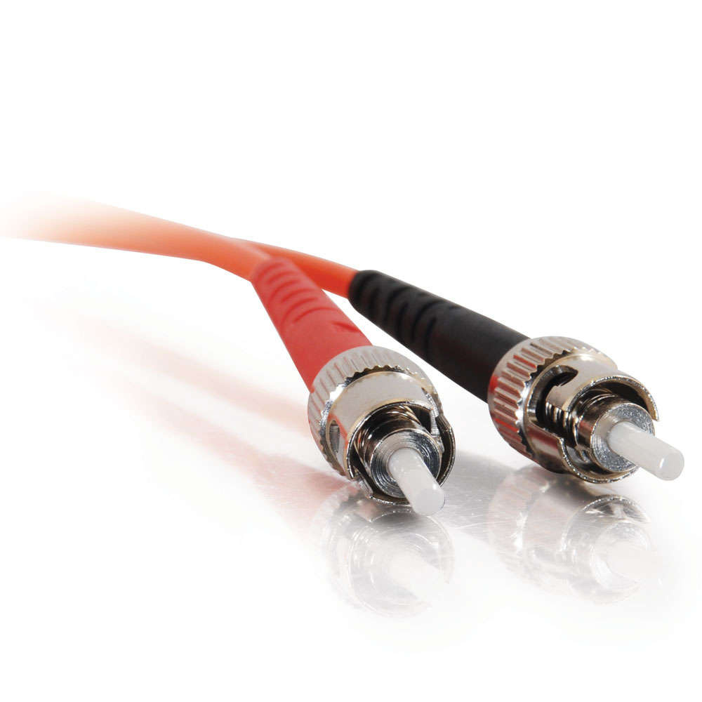ST-ST 62.5/125 OM1 Duplex Multimode PVC Fiber Optic Cable (USA-Made) - Orange