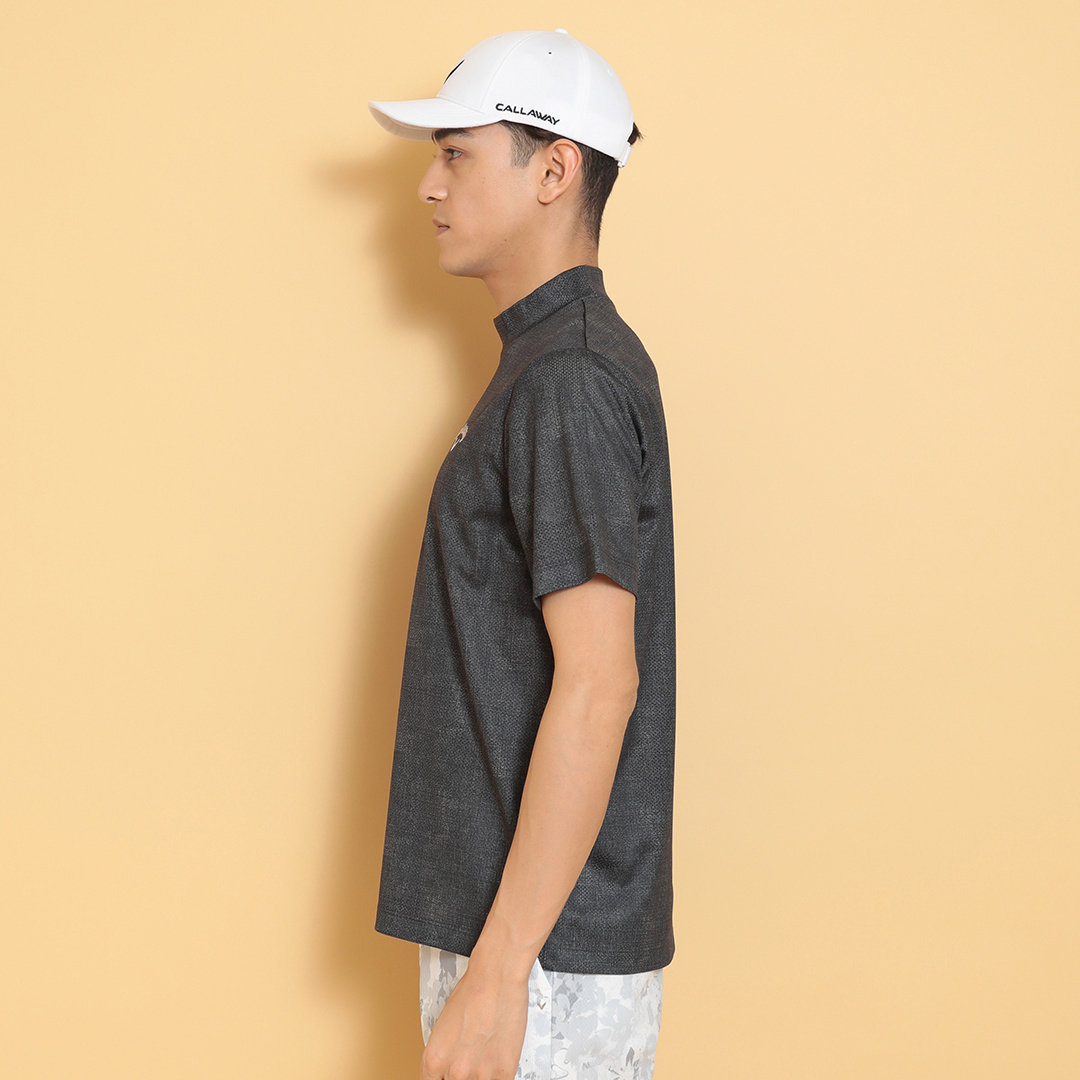 かざあなメッシュメランジプリントモックネック (MENS)