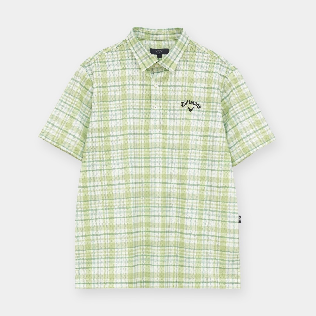 かざあなメッシュチェック総柄半袖シャツ (MENS)