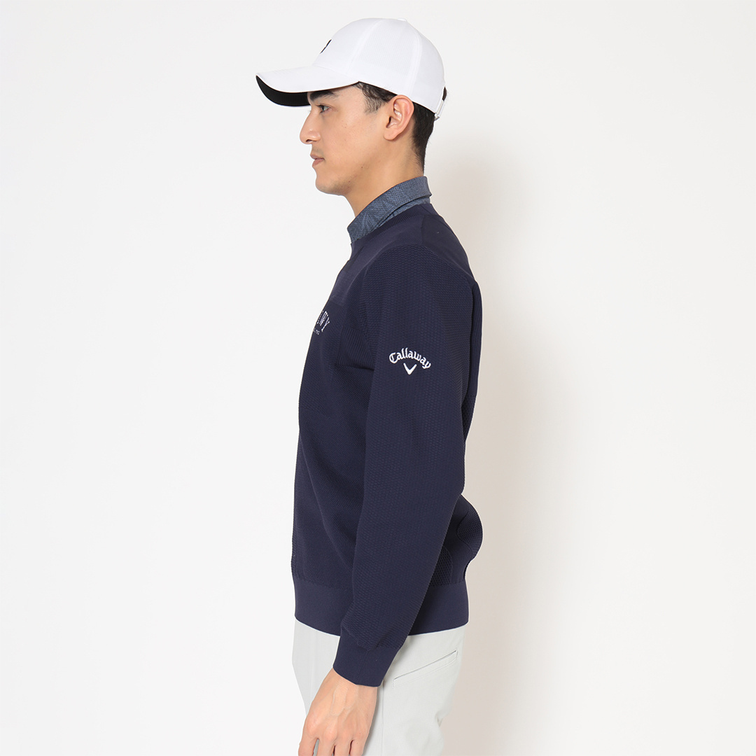 リンクス編みクルーネックニット (MENS)
