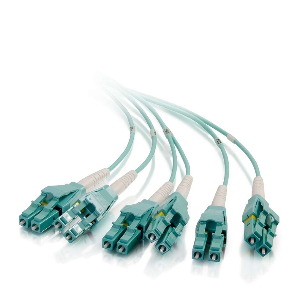 MTP Compatible MPO to 6 Duplex Fiber Breakout Cable OM4 riser rated (OFNR)