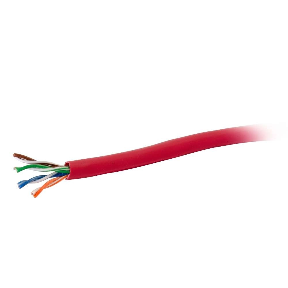 Cat5e Bulk Unshielded (UTP) Ethernet Network Cable with Solid Conductors - Riser CMR-Rated - Red (TAA)