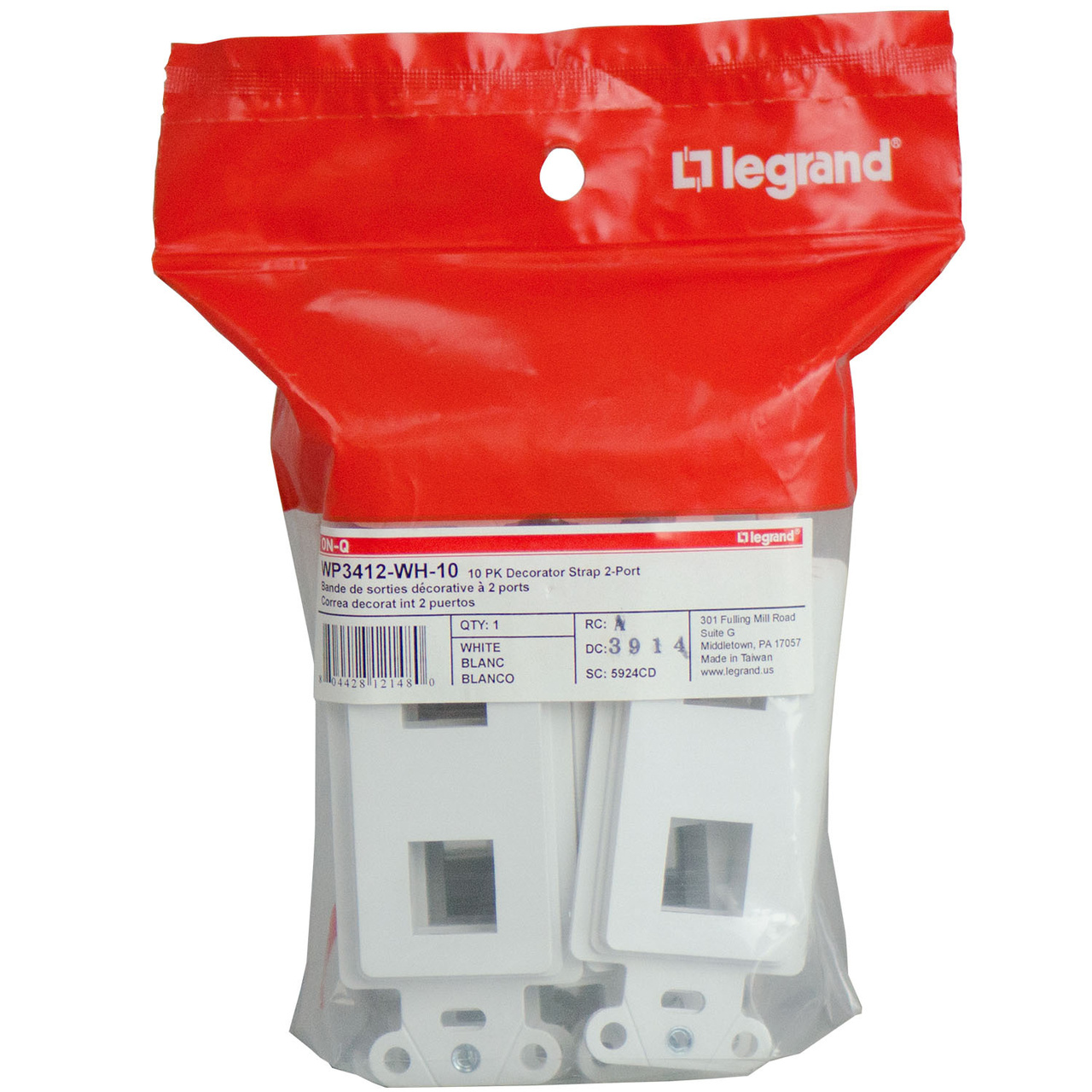 2-Port Decorator Outlet Strap Kit