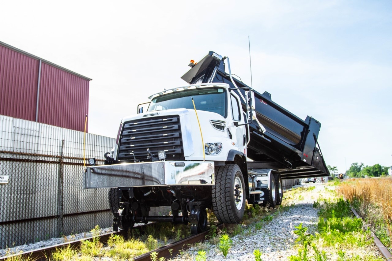 Rear Rotary HiRail Dump Truck Rental Custom Truck One Source