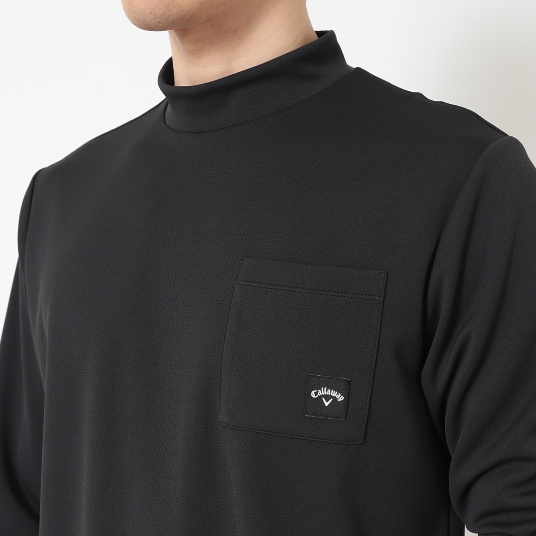 タックリバーバックロゴプリント長袖モックネック ※4Lサイズあり (MENS)