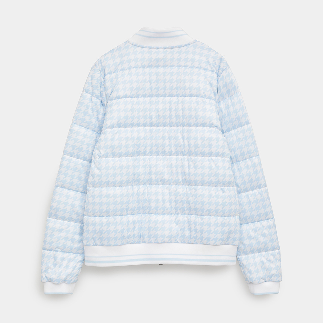 スターストレッチ千鳥プリント中綿ブルゾン (WOMENS)