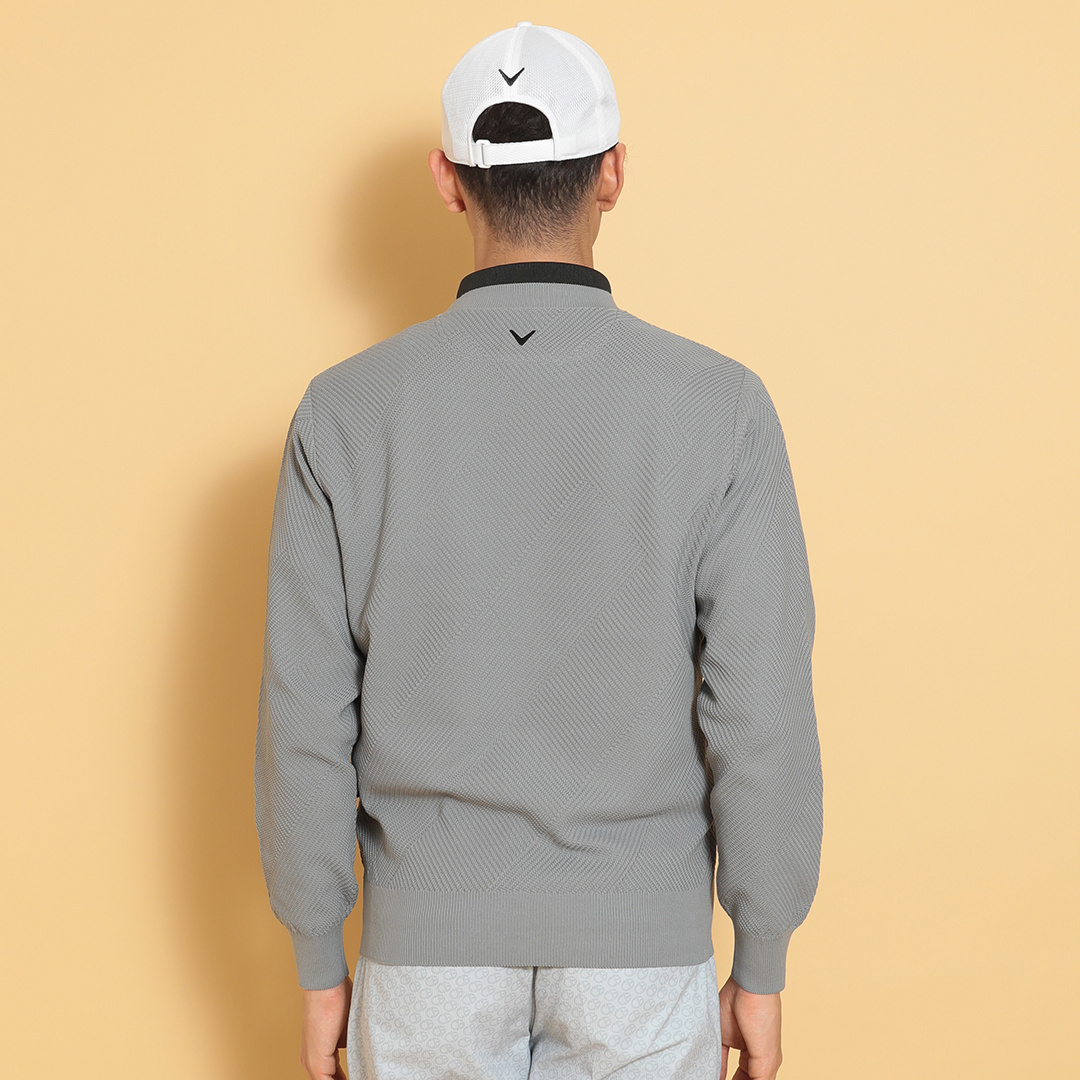 変形編地クルーネックニット (MENS)