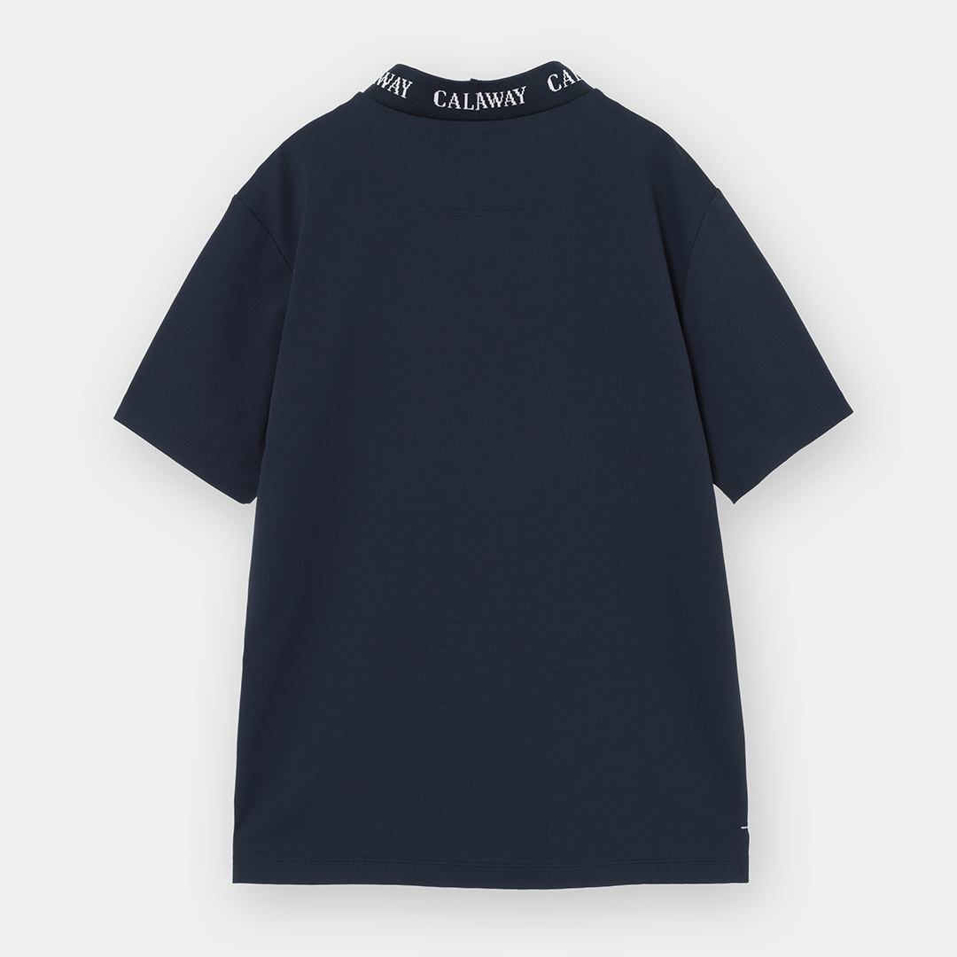 ミニワッフルジャカード衿半袖モックネック ※4Lサイズあり (MENS)