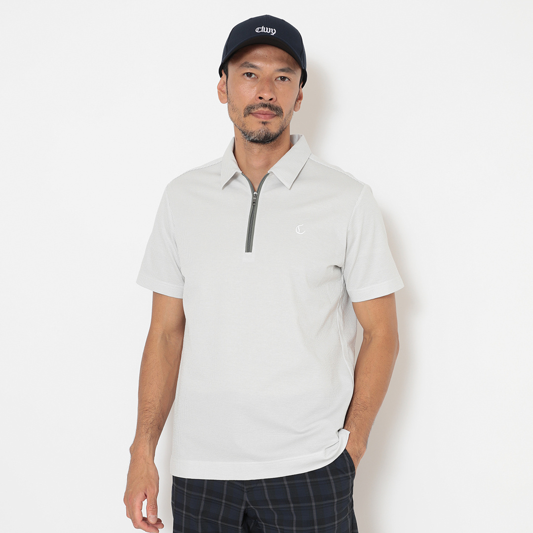 ハイゲージサッカーハーフジップシャツ (MENS)