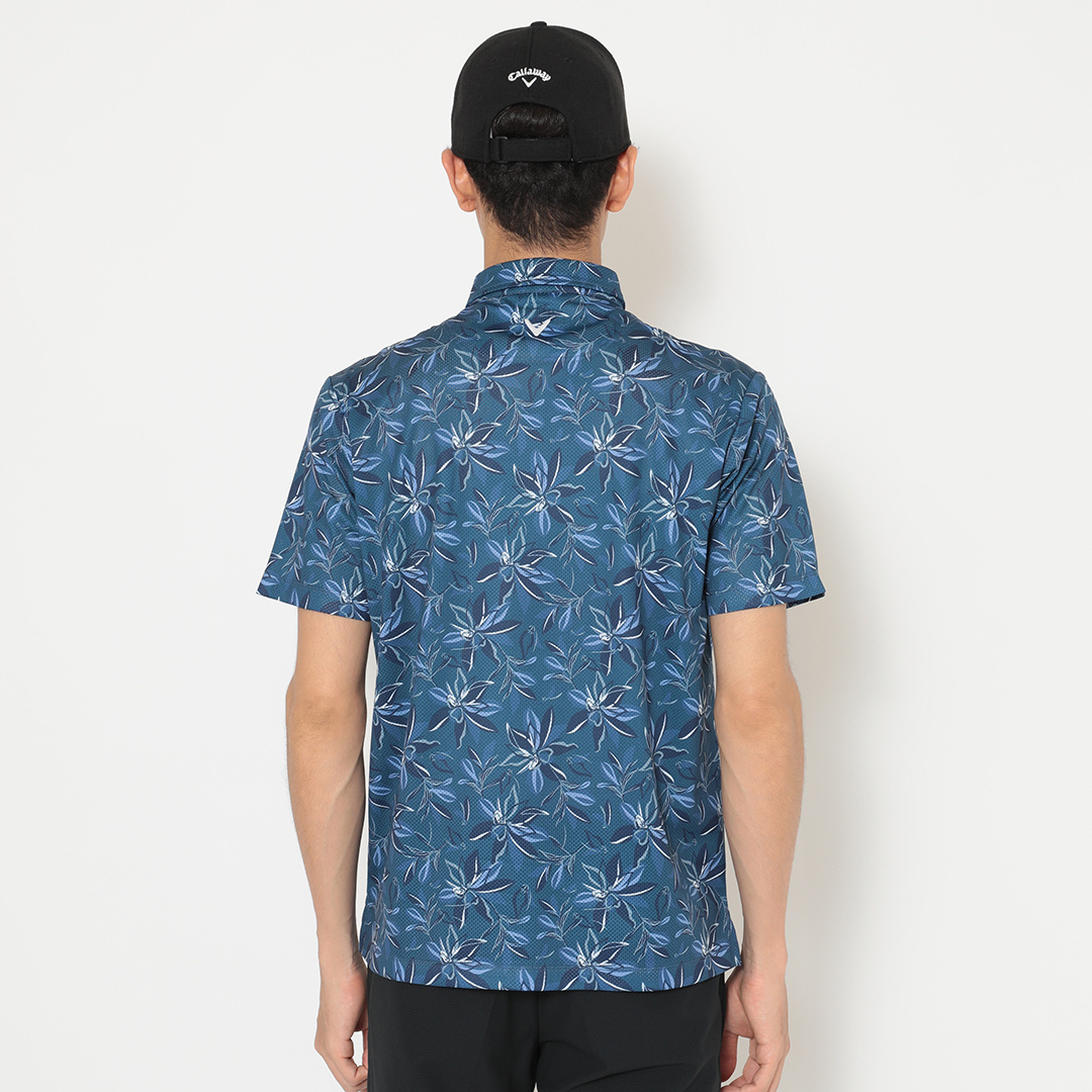 かざあなメッシュフラワープリントシャツ ※4Lサイズあり (MENS)