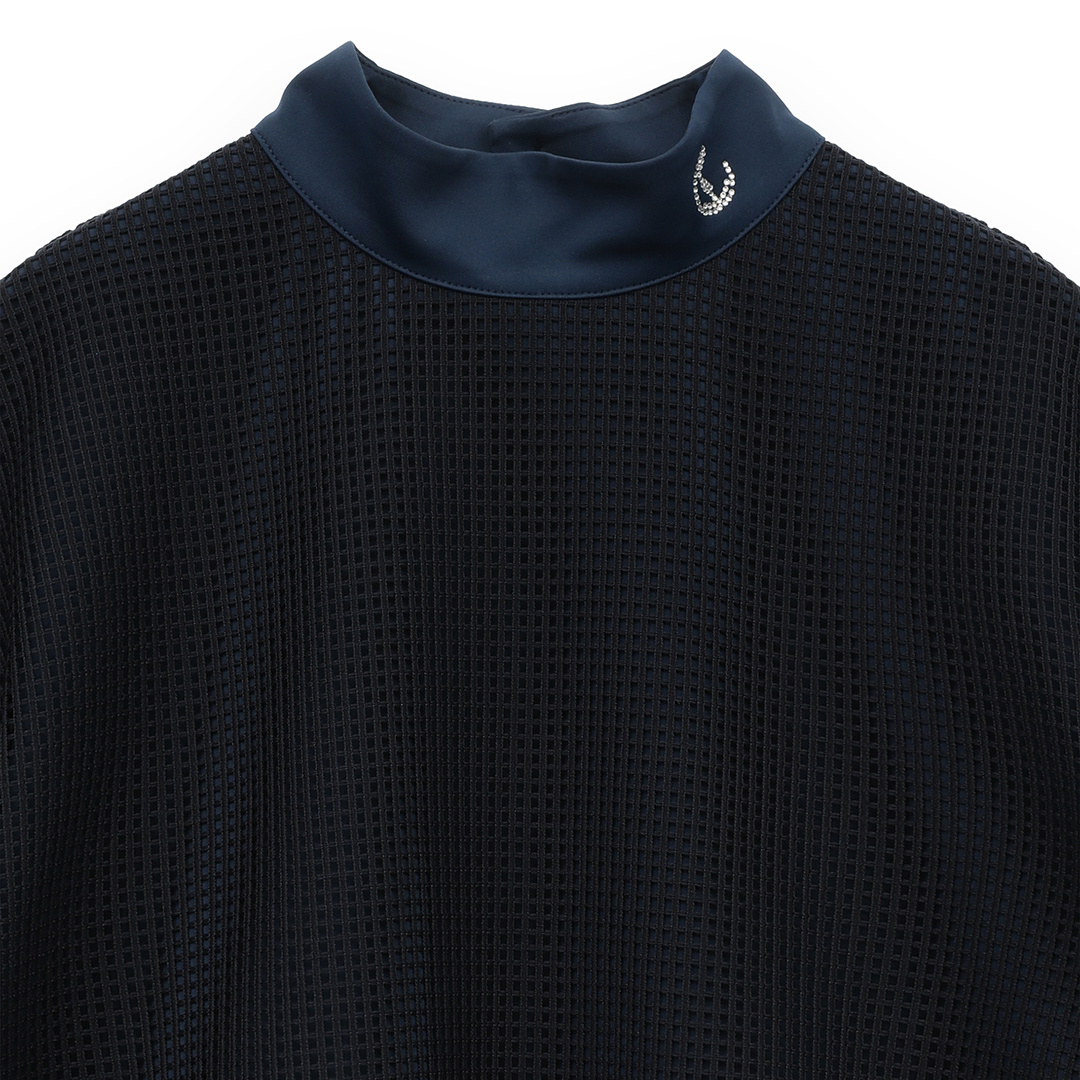 メッシュレース モックネックシャツ (WOMENS)