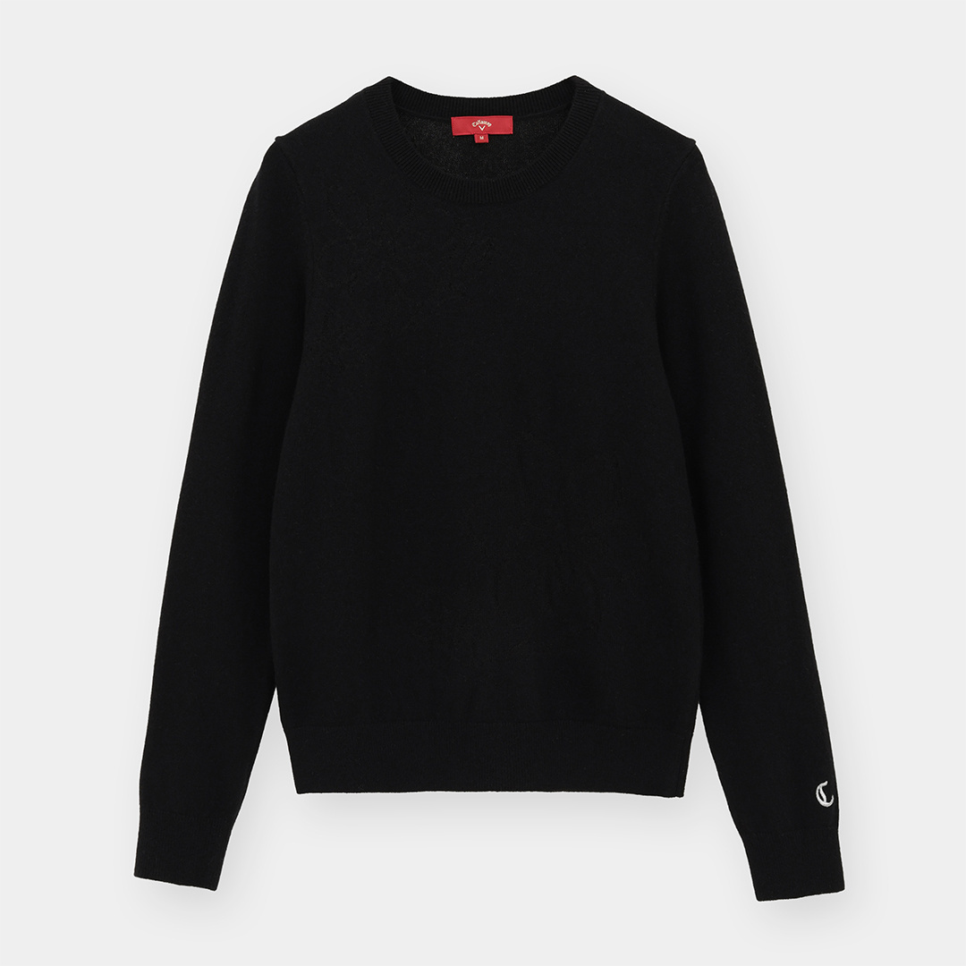 フラワージャカードクルーネックニット (WOMENS)