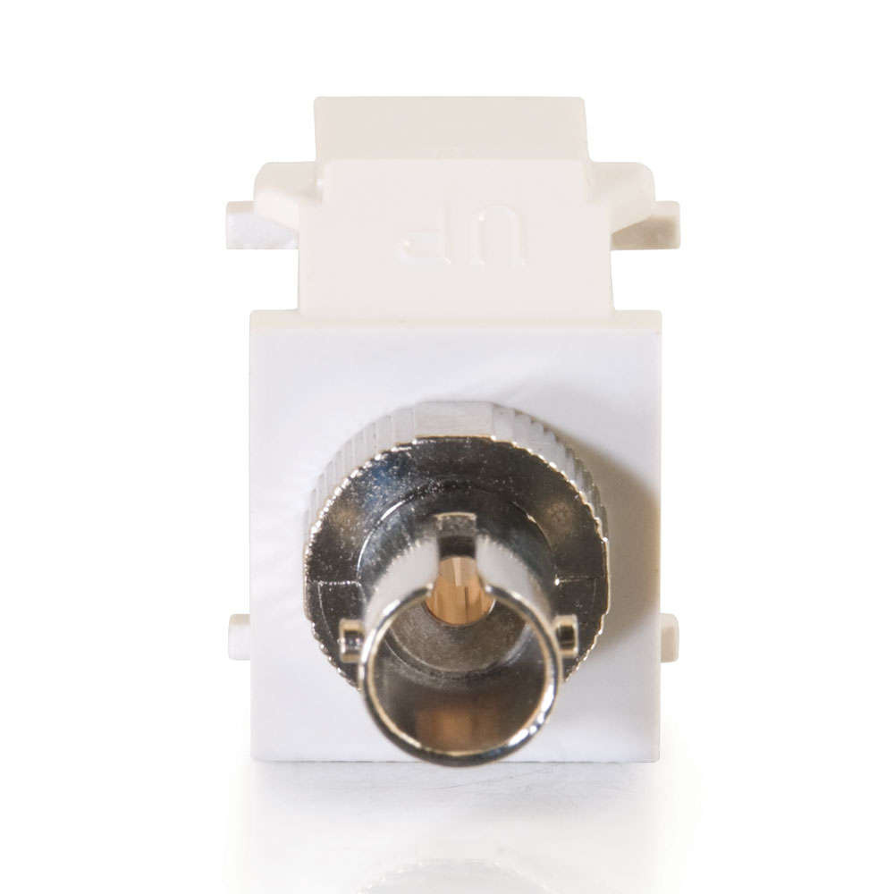 Snap-In ST Fiber Optic F/F Keystone Insert Module - Ivory