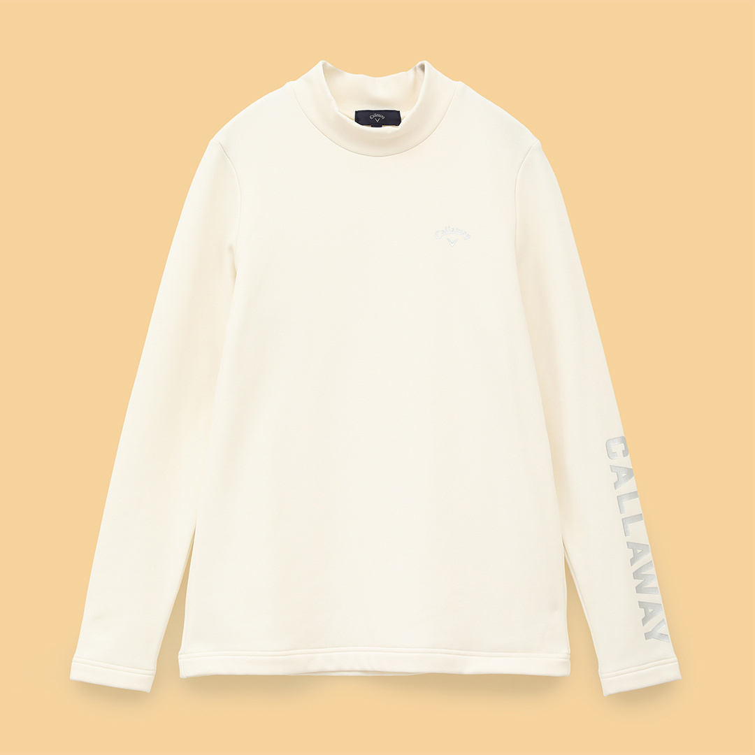 Callaway ビッグロゴ モックネック ホワイト キャロウェイ（CALLAWAY）（メンズ）ゴルフウェア 半袖 幾何学