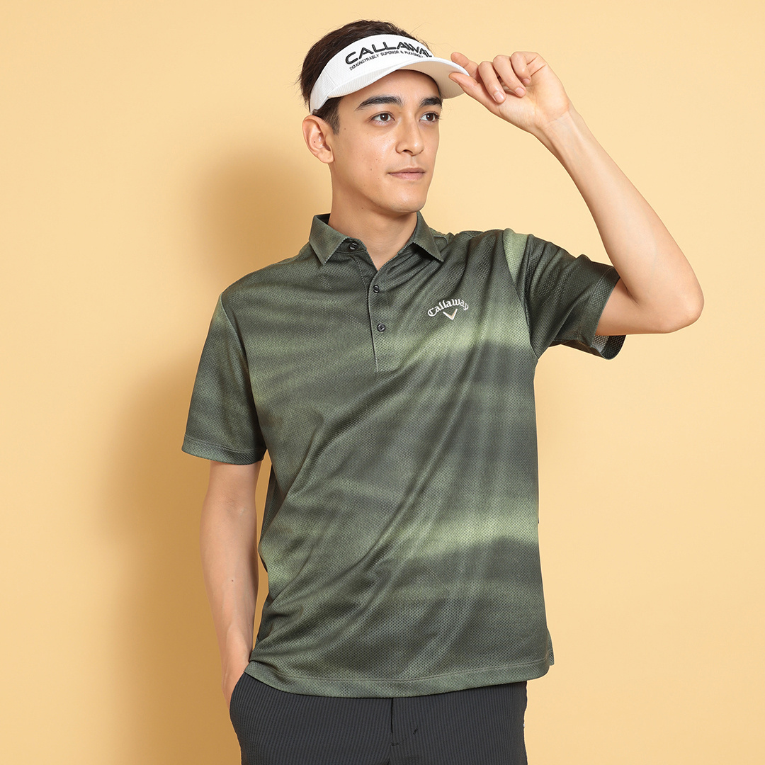 かざあなメッシュ水面プリントシャツ ※4Lサイズあり (MENS)