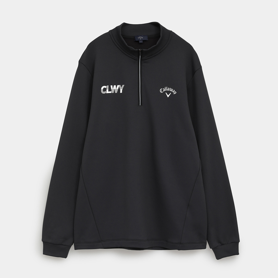 裏起毛ハーフジップモックネックシャツ (MENS)