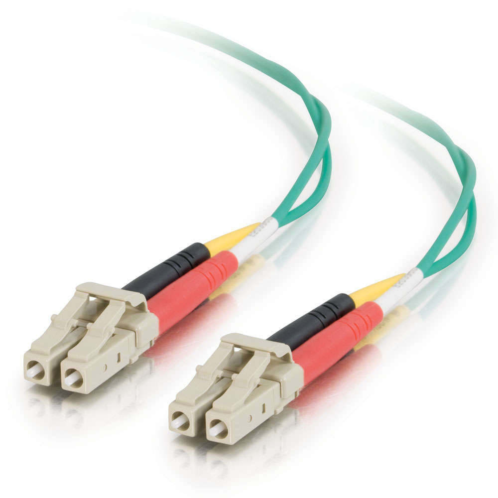 LC-LC 50/125 OM2 Duplex Multimode Fiber Optic Cable - Plenum CMP-Rated - Green