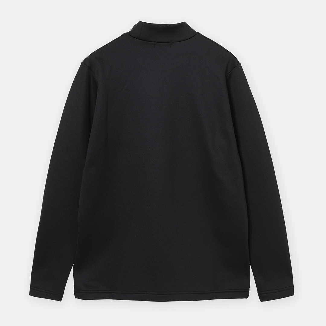 ダブルニット裏起毛モックネック長袖シャツ (MENS)