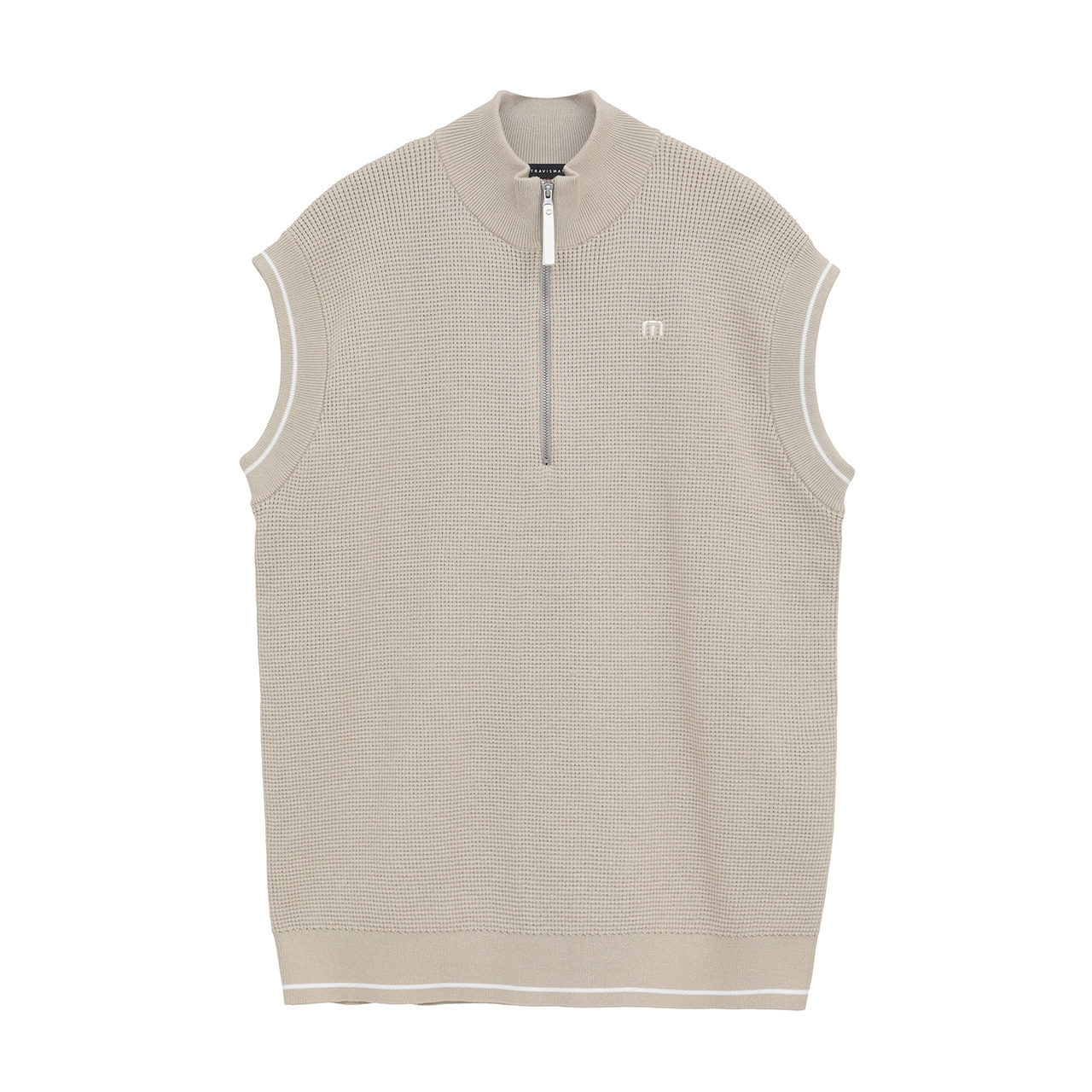 Callaway ホワイト ジップアップベスト クォータージップ ニットベスト(UNISEX)